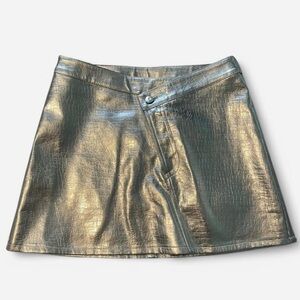 Ronny Kobo Collection Silver Metallic Mini Skirt
